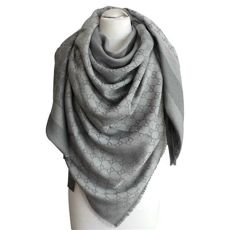 gucci gg pattern scarf grey|conscious gucci scarf.